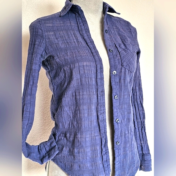 Aeropostale Blue Button-Up Top XSmall women's - Picture 7 of 14